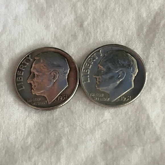 2 1951 Silver Ike Eisenhower Dimes - Picture 2 of 5